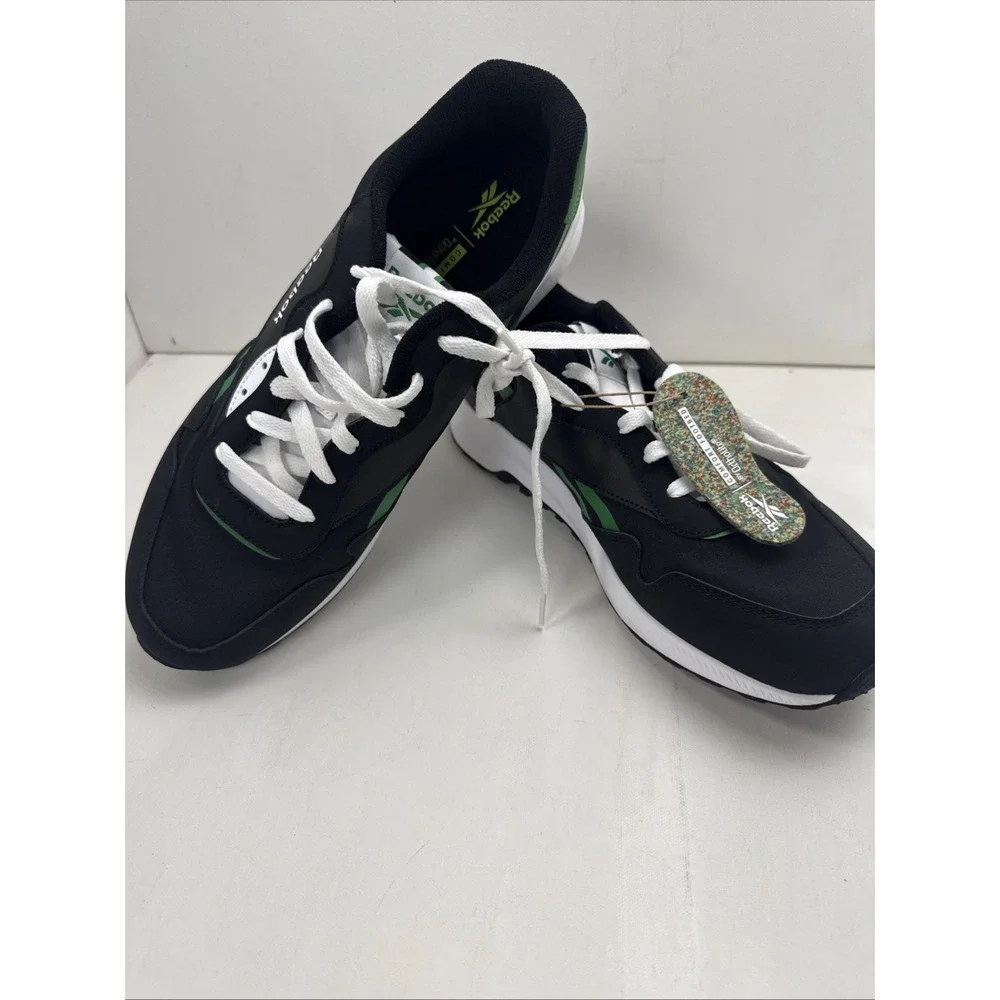 New‎ - Reebok Royal Flag Black & White Green FoamLite BS7966 Men Size 11.5 TShoe